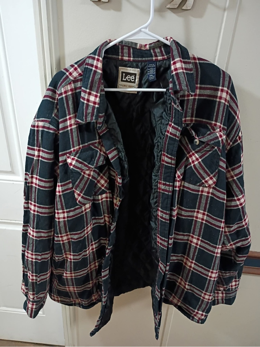 Lee Quilted Plaid Jacket in Black, Red, Cream